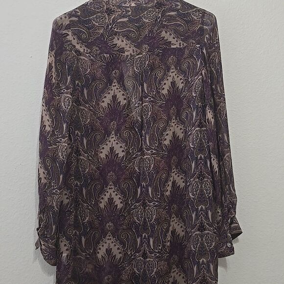 CHAN LUU sheer  Purple Patterned Dress S - Picture 6 of 11